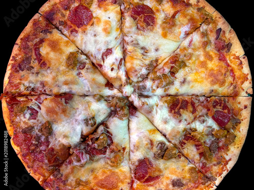 Store Bought Frozen Pizza Sliced and Ready to Eat