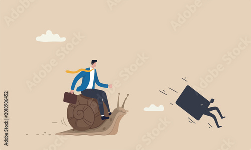 Εκτύπωση καμβά Slow, inefficient bigger one fall stupid mistake, businessman idiot leader ridin