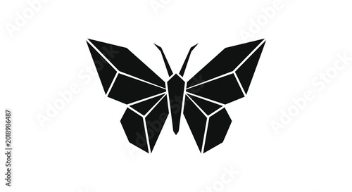 Foto Geometric butterfly silhouette on white background
