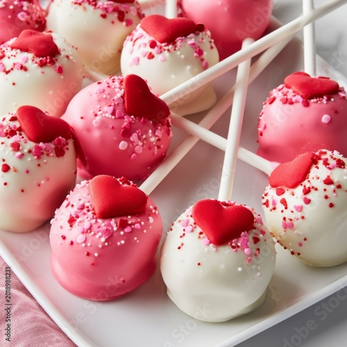 Sweet Treats on Sticks With Red Hearts for a Special Celebration in a Bright ...