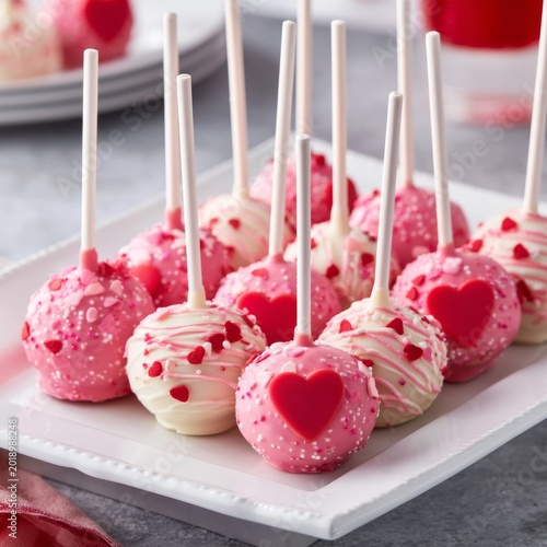 Sweet Treats on a Plate With Pink and White Decorations for Special Occasions