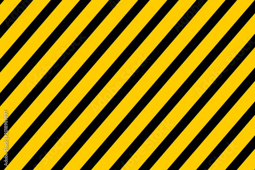 Yellow and black diagonal warning stripes for hazard signs, construction banners, barriers