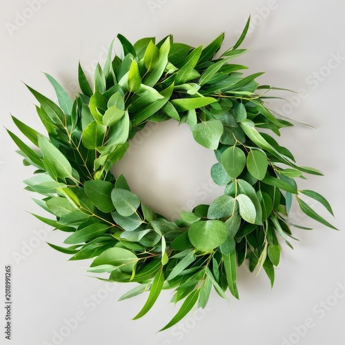 Green Leaf Wreath Decoration for Home Wall in Simple Style