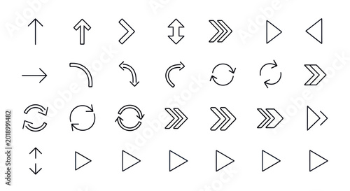 Arrow icon set directional navigation