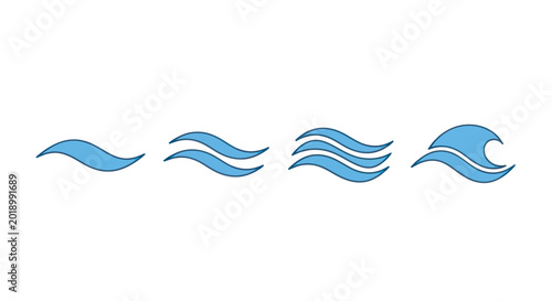 Abstract wave design set on white