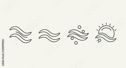 Abstract wave icons set