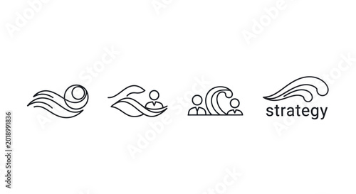 Abstract wave logos for business strategy