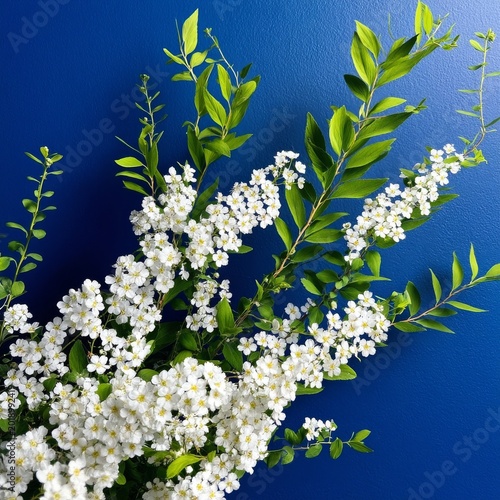 White Flowers on a Blue Background With Green Leaves During Daytime