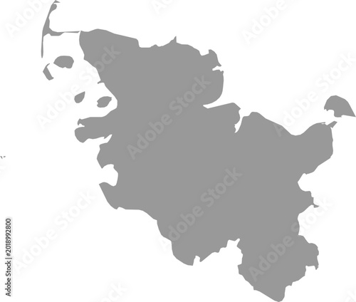 Map of Schleswig-Holstein German State Isolated Grey Illustration Cartographic Vector Design