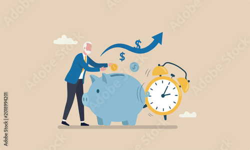 Cuadro en lienzo Pension, saving or wealth rich bigger one fall senior elderly adult, earning or