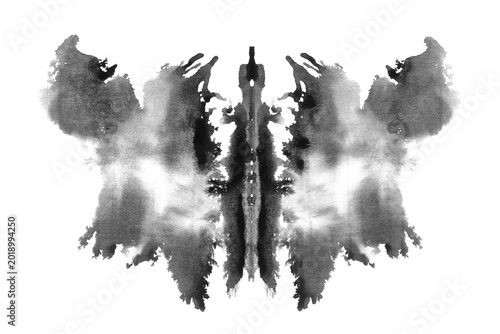 Фотография Photo inkblot projective test isolated on white background, clipping path, desig