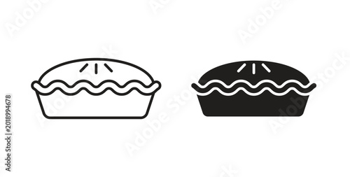 Pie icon vector design elements. icon in flat and line style.