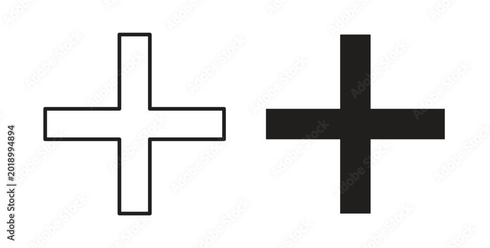 Fototapeta premium Plus icon vector design elements. icon in flat and line style.