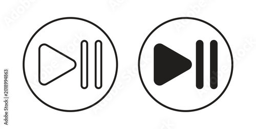 Fotografie Play pause icon vector design elements