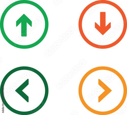 Free Download Set of four circular arrows indicating direction and movement - GFXLoad