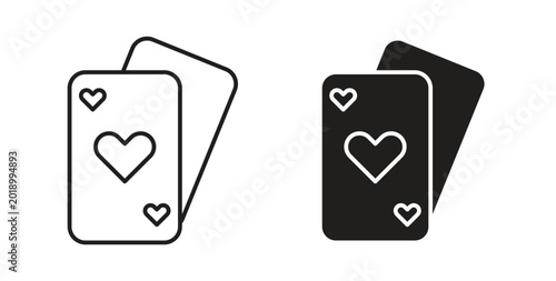 Playing cards icon vector design elements. icon in flat and line style.