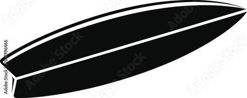 Billede på lærred Surfboard, black surfboard, vector surfboard, sports equipment, recreational gea