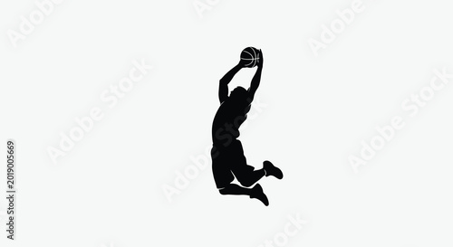basketball player silhouette on transparent background high quality