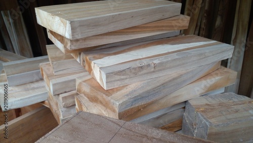 Canvastavla stack of wooden logs