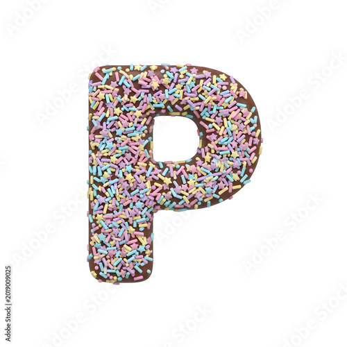 Doughnut shaped P with crumbs