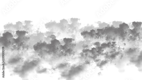 Soft fluffy grey clouds captured in a detailed atmospheric photograph showing natural weather patterns floating high up on transparent background