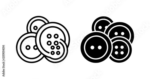 Tableau sur toile Vector Icons: Sewing Buttons, Crafting Fasteners, Clothing Accessories, DIY Supp