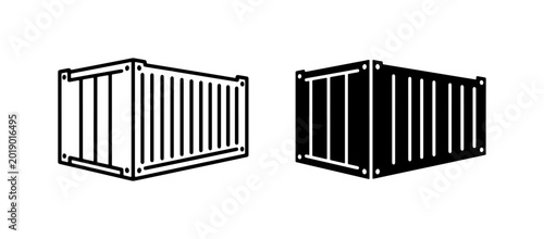 Canvastavla Shipping Container Icons, Cargo Box Vector Graphics, Freight Transport Symbols,