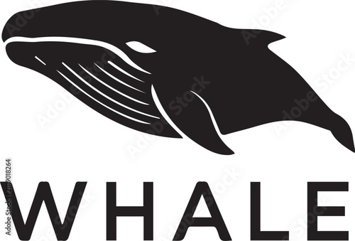 Photos Majestic Black Whale Profile Logo With Bold Text Design