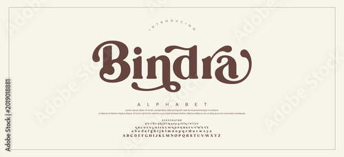 Foto Bindra Elegant alphabet letters logo font and number