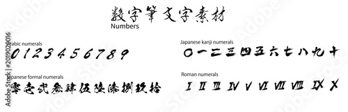 Brush Calligraphy Numbers Set – 0 to 9