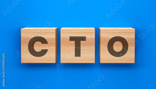 Fotografija CTO Wooden Blocks: The acronym CTO prominently displayed on wooden blocks, symbolizing innovation and technological leadership