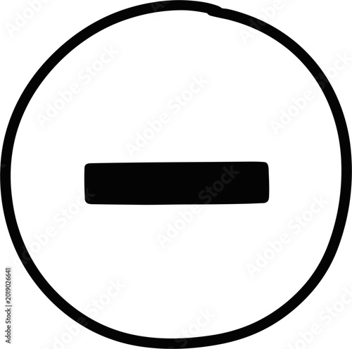 Tableau sur toile Black Minus Sign Inside Circle Icon: Negative, Forbidden, Prohibition, Stop
