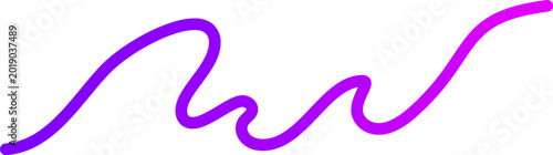 Gradient Squiggle Line. Rainbow wave curve. Colorful outline shape. Vector Illustration EPS 10.