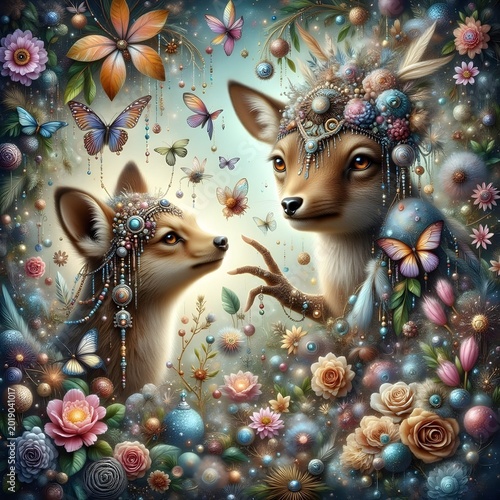 whimsical playful garden fantasy atmosphere