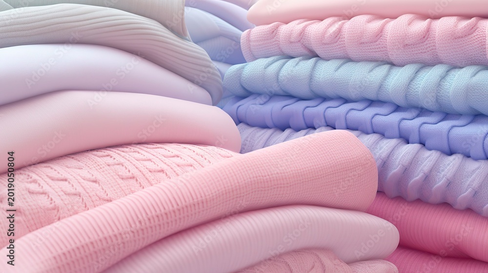 Obraz premium A photo of a neatly folded sweater in pastel shades
