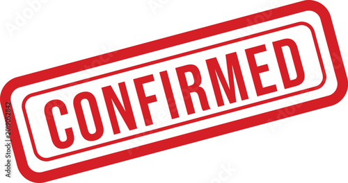 Photos Confirmed stamp a red rectangular seal with white text