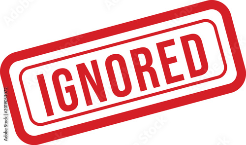 Quadro su tela Ignored stamp a red rectangular seal with the word 'ignored' inside