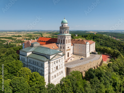 Schilderij op canvas Aerial view about the Benedictine Archabbey of Pannonhalma