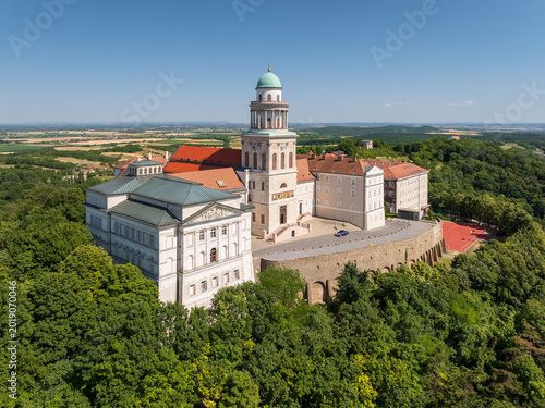 Schilderij op canvas Aerial view about the Benedictine Archabbey of Pannonhalma