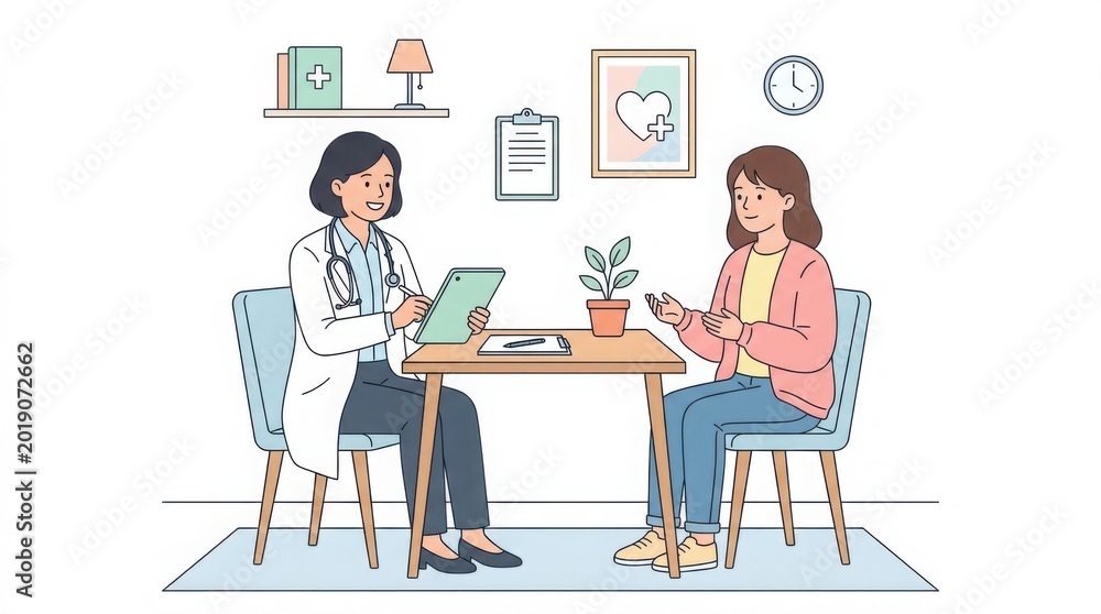 Fototapeta premium Doctor and patient talking sitting