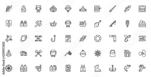 Foto Fishing icon set