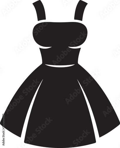 Photos cartoon dress with pinafore silhouette isolated on white background