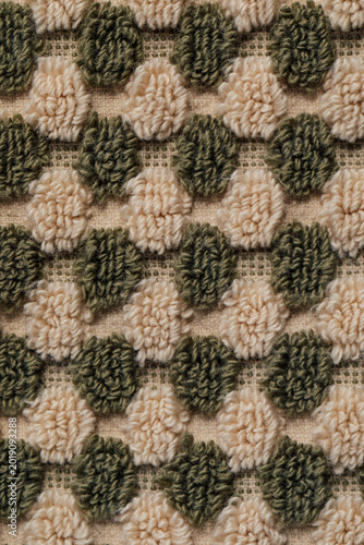 Quadro em tela texture of a patterned green and tan terrycloth towel