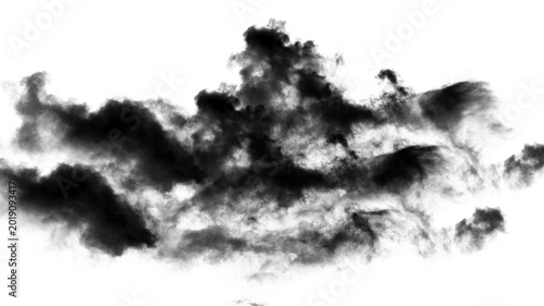 Bild auf Leinwand Black smoke on white background.