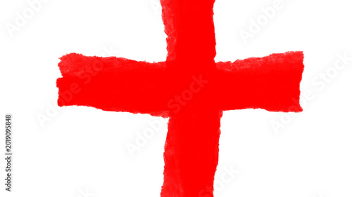 Schilderij op canvas Red cross symbol on white background.