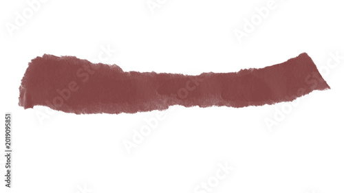 Foto Brown paint smear on white background.