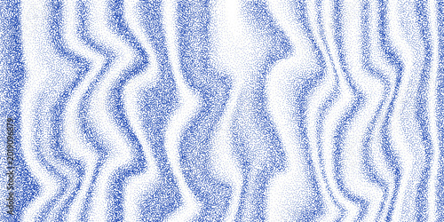 Fotografía Stipple effect ultramarine blue squiggle wavy dots pattern grainy texture background