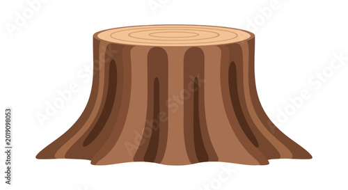 Schilderij op canvas Tree Stump Isolated on White Background