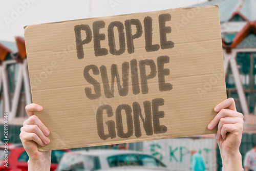 Fotografija "People Swipe Gone" People swipe past potential partners as quickly as social media content