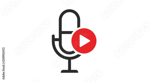 Microphone, Play Button, Vector Icon, Media Symbol, Recording Mic